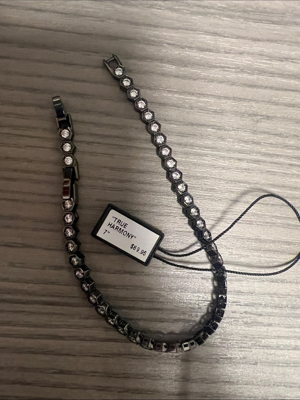 True Harmony Black Crystal Tennis Bracelet